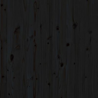 vidaXL sengegavl 141x3x91,5 cm massivt fyrretræ sort