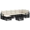 vidaXL Havesofa S&aelig;t 8 stk. Sort polyrattan