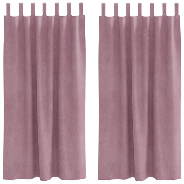 vidaXL M&oslash;rkl&aelig;gningsgardiner 2 pcs M&oslash;rk pink 140 x 175 cm Fl&oslash;jl