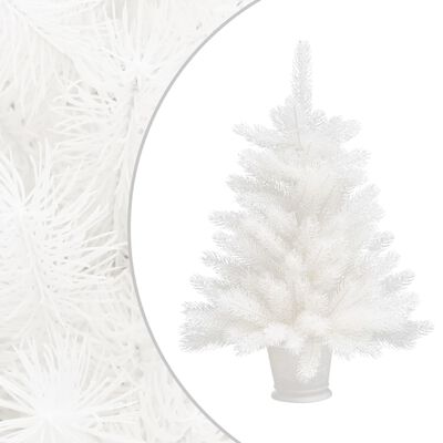 vidaXL kunstigt juletræ med lys og kuglesæt 65 cm hvid