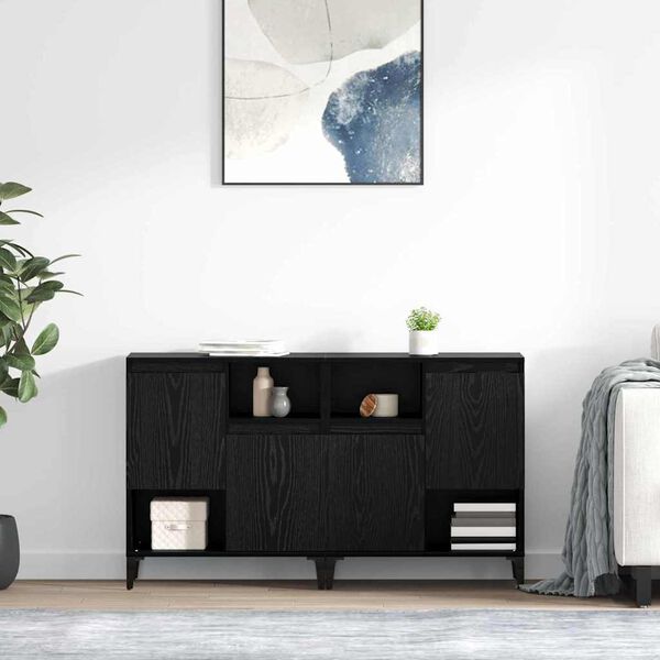 vidaXL Sideboards 2 pcs Sort eg 60 x 35 x 70 cm Konstrueret tr&aelig;