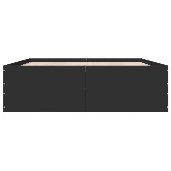 vidaXL sengestel 150x200 cm konstrueret tr&aelig; sort