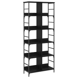 vidaXL Bogreol 4 niveauer 78,5 x 33 x 188,5 cm metal PB Sort eg