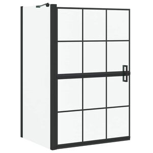 vidaXL Bade Bruse sk&aelig;rm Sort og Gennemsigtig 80 x 68 x 128 cm