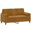 vidaXL 2-personers sofa med puder og hynder 140 cm velour brun