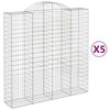 vidaXL buede gabionkurve 5 stk. 200x50x200/220 cm galvaniseret jern