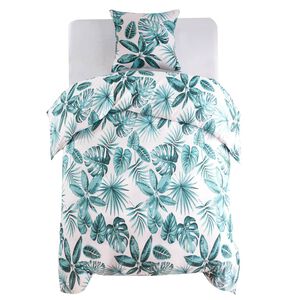 vidaXL dynebetræk 140x200/60x70 cm blade grøn