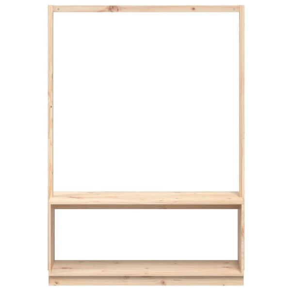 vidaXL tøjstativ med skoopbevaring 113x40x157,5 cm massivt fyr