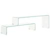 vidaXL sofabordss&aelig;t i 2 dele 90 x 30 x 20/110 x 30 x 40 cm h&aelig;rdet glas