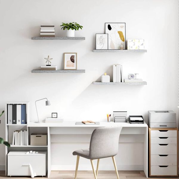 vidaXL v&aelig;ghylder 4 stk. 80x23,5x3,8 cm MDF betongr&aring;