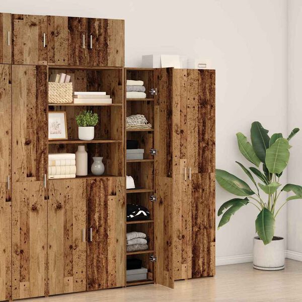 vidaXL Highboard 2 pcs Gammelt tr&aelig; 30 x 42,5 x 185 cm
