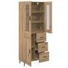vidaXL Highboard med skuffe 2 pcs Artisan Egetr&aelig; Konstrueret tr&aelig;