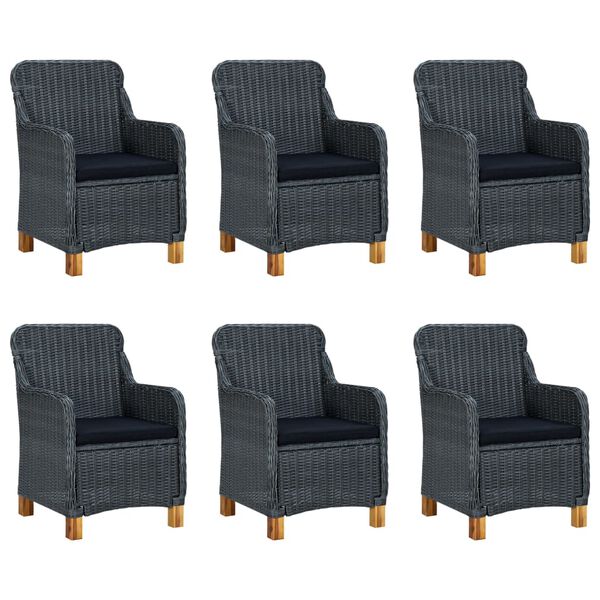 vidaXL spisebordssæt til haven 7 dele mørkegrå