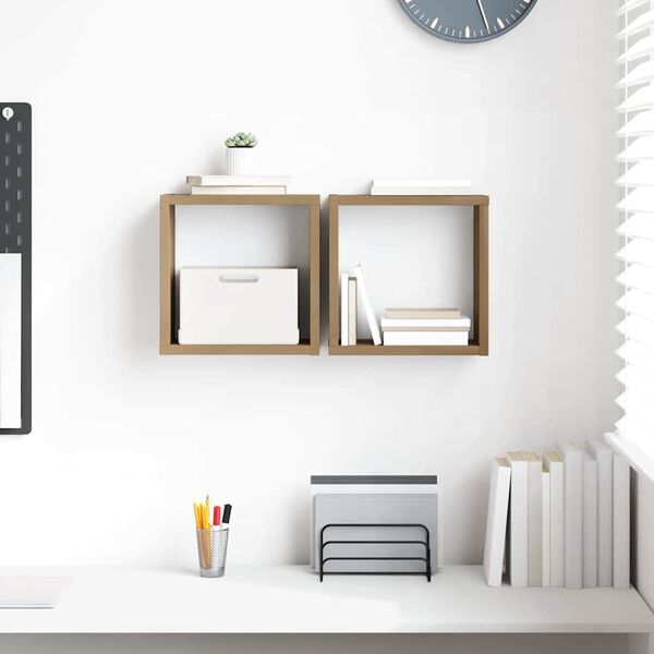 vidaXL Væghylder 2 pcs Artisan Egetræ 26 x 15 x 26 cm Konstrueret træ