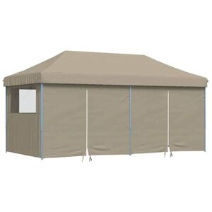 vidaXL Festtelt Pop-Up 580 x 292 x 315 cm Gr&aring;brun Oxford stof