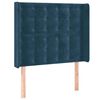 vidaXL sengegavl med kanter 103x16x118/128 cm fl&oslash;jl m&oslash;rkebl&aring;