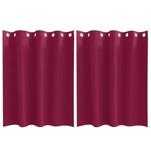 vidaXL M&oslash;rkl&aelig;gningsgardiner med ringe 2 pcs Vinr&oslash;d 140 x 140 cm