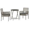 vidaXL Have Bistro S&aelig;t 3 stk. Gr&aring; polyrattan