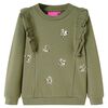 Sweatshirt til b&oslash;rn str. 92 kakifarvet