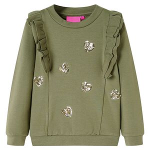 Sweatshirt til b&oslash;rn str. 92 kakifarvet