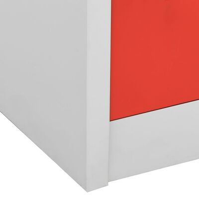 vidaXL skabe 2 stk. 90x45x92,5 cm stål lysegrå og rød