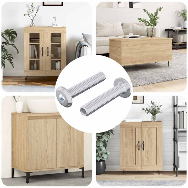 vidaXL L&aring;seskrue Ensfarvet 2 pcs S&oslash;lv M6 x 30 mm St&aring;l