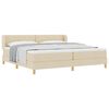 vidaXL Box spring seng med hovedg&aelig;rde Creme 200 x 200 cm Stof