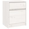 vidaXL sengebord 40x31x50 cm massivt fyrretr&aelig; hvid