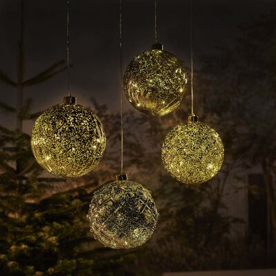 Luxform LED-hængelampe Ball Diamonds med batteri guldfarvet