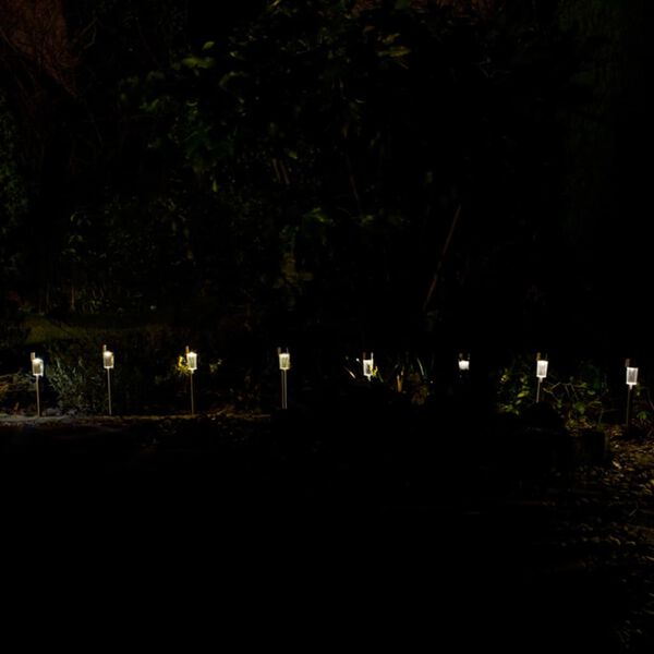 Luxform soldrevne lamper Siena 8 stk. sølv 46846