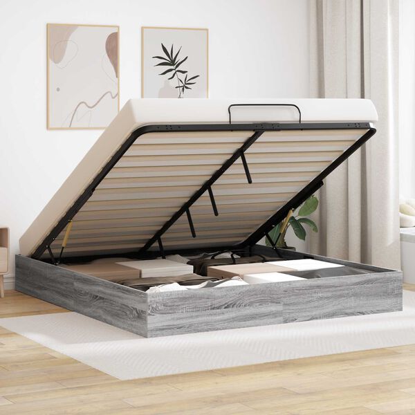 vidaXL Ottoman Sengestel Gr&aring; Sonoma 203 x 180 x 25 cm Konstrueret tr&aelig;