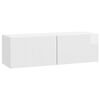 vidaXL V&aelig;gh&aelig;ngt TV-skab Hvid h&oslash;jglans 98 x 31 x 30 cm Konstrueret tr&aelig;