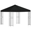 vidaXL Pavillon 3 x 3 m Sort Polyester og St&aring;l 190 gsm