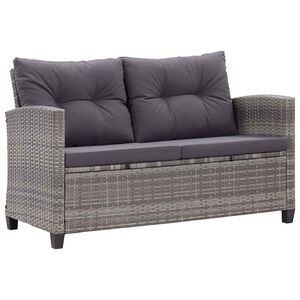 vidaXL topersoners havesofa med hynder 124 cm polyrattan gr&aring;