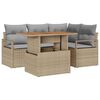 vidaXL Have Spisebordss&aelig;t med pude 5 pcs Beige og gr&aring;