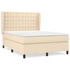 vidaXL kontinentalseng med madras 140x190 cm stof cremefarvet