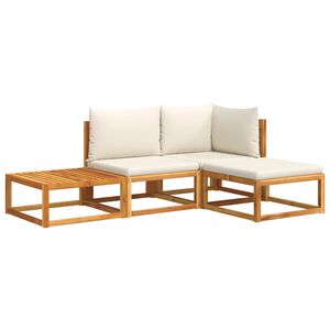 vidaXL havesofas&aelig;t med 4 dele og hynder i tr&aelig; akacie og rattan