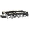 vidaXL spisebordss&aelig;t til haven 17 dele med hynder polyrattan sort