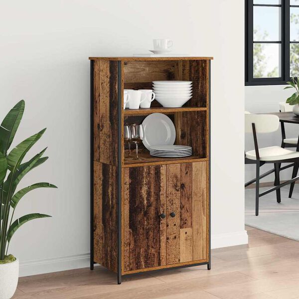 vidaXL Highboard Gammelt tr&aelig; 62 x 36 x 121,5 cm Konstrueret tr&aelig;