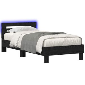vidaXL Senge ramme med LED Sort eg 80 x 200 cm Konstrueret tr&aelig;