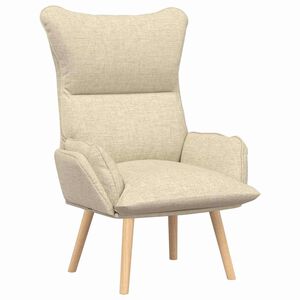 vidaXL l&aelig;nestol Creme 69 x 74 x 93 cm Stof og krydsfiner