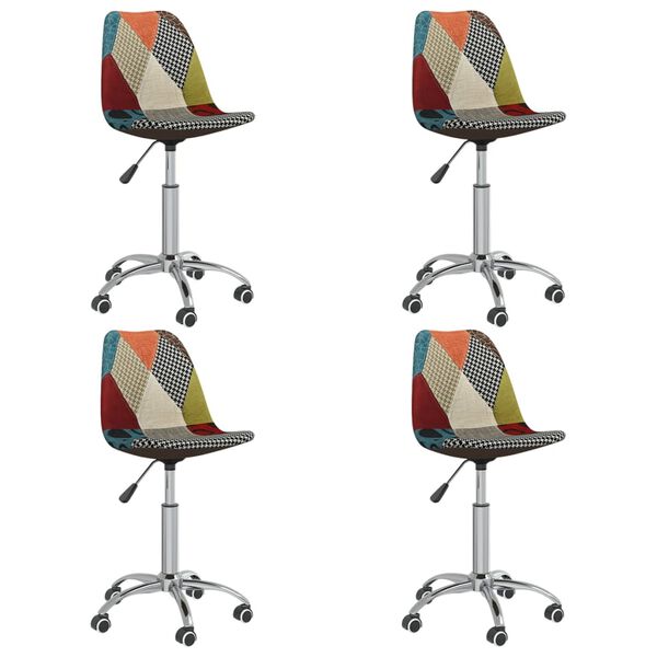 vidaXL drejelige spisebordsstole 4 stk. stof patchwork