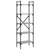 vidaXL bogreol 56x31,5x174 cm 5 hylder konstrueret tr&aelig; gr&aring; sonoma-eg
