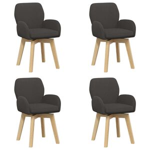 vidaXL Svingende Spisestole 4 stk. Boucl&eacute; M&oslash;rkegr&aring; 54 x 58 x 87 cm