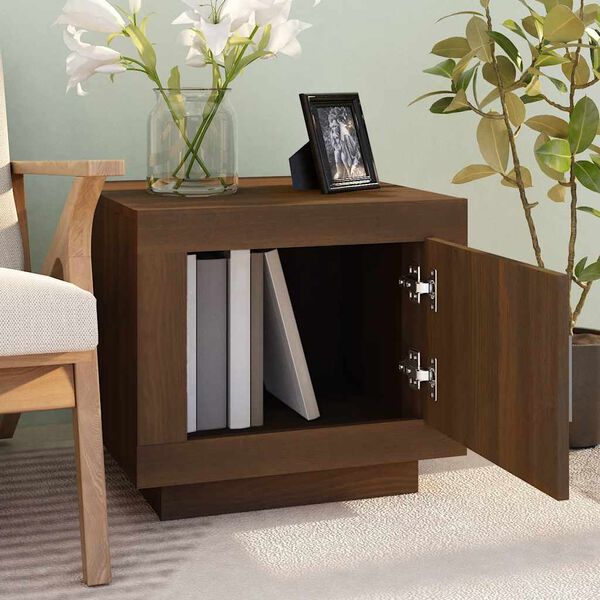 vidaXL sofabord 51x50x45 cm konstrueret tr&aelig; brun egetr&aelig;sfarve