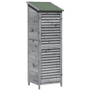 vidaXL Have Skur med tag Gr&aring; 59 x 56 x 176 cm Massivt Fyrretr&aelig;