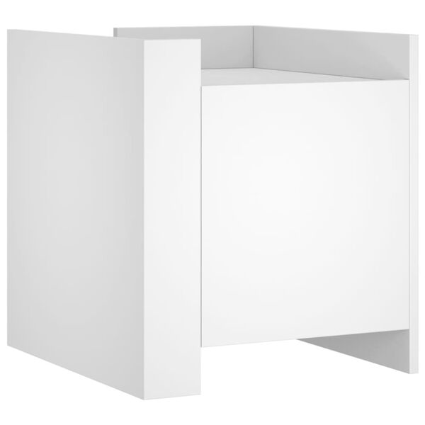 vidaXL sengebord 45x50x50 cm konstrueret tr&aelig; hvid