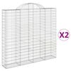 vidaXL buede gabionkurve 2 stk. 200x30x180/200 cm galvaniseret jern