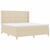 vidaXL Box spring seng med madras Creme 180 x 200 cm Stof
