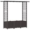 vidaXL H&aelig;vet Bed med Trellis og Tag Brun 162,5 x 40 x 136 cm PP